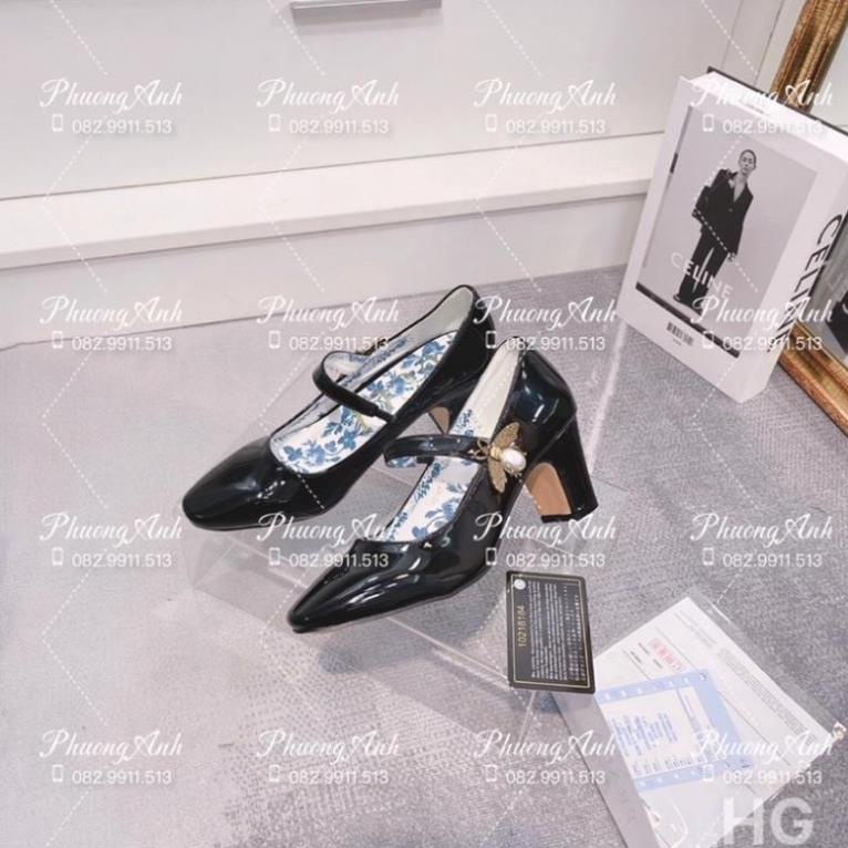 Giầy Dior Đen Bóng Quai Ong Full Size 35-39