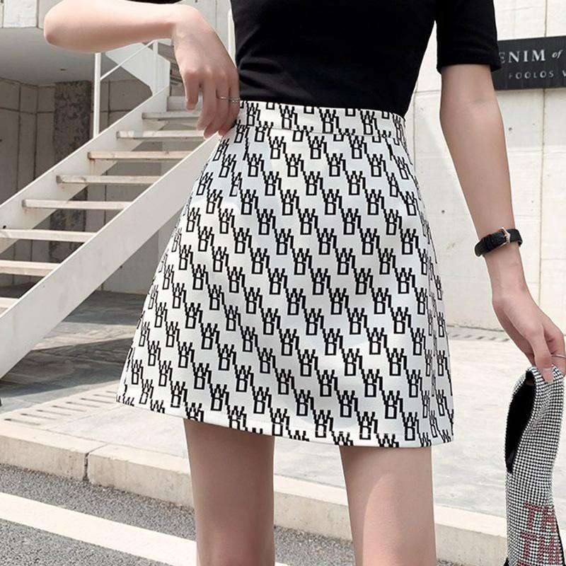 Chân Váy Ngắn Lưng Cao In Chữ Thời Trang Hàn Quốc Quyến Rũ Cho Nữ
