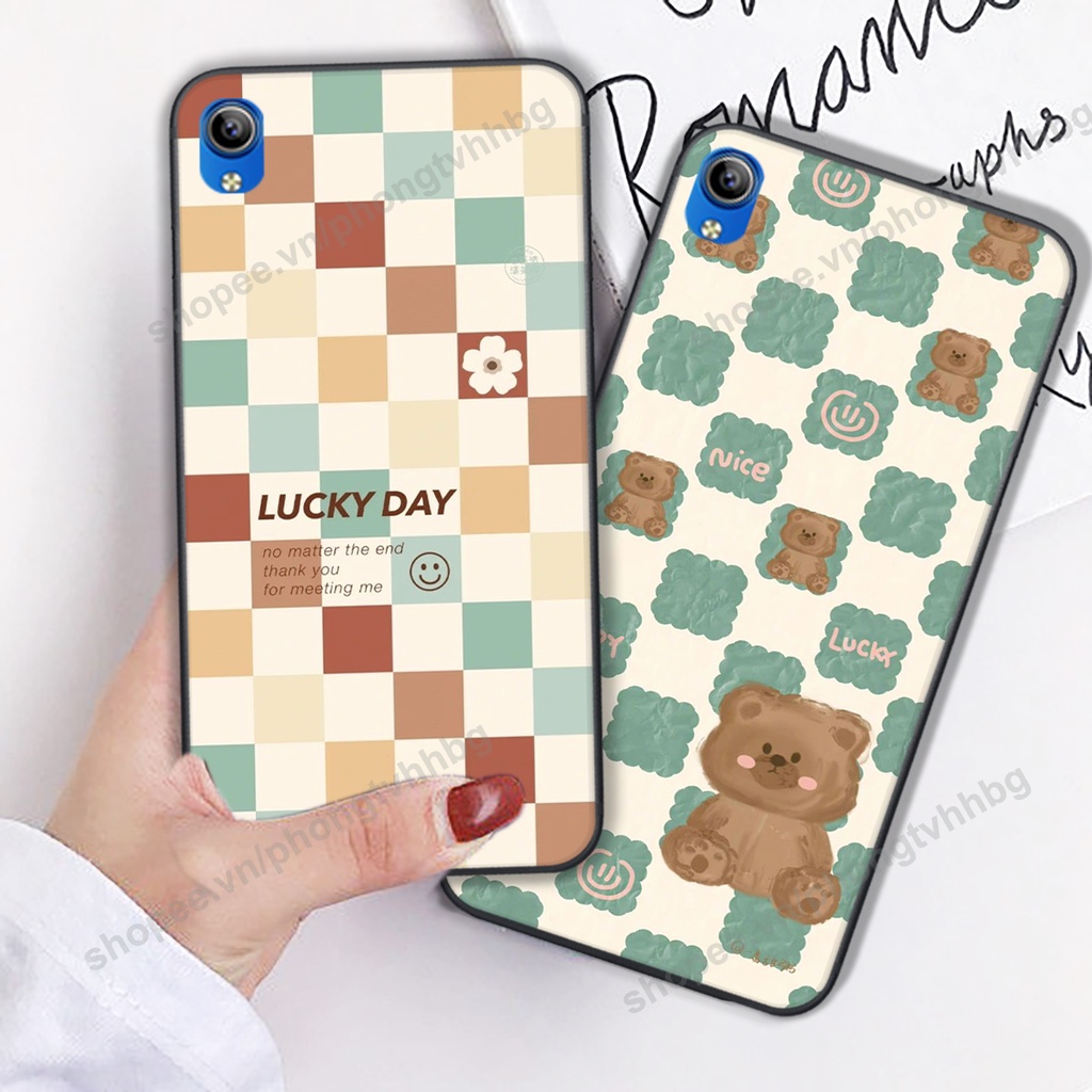 Ốp lưng Vivo Y1S / Y91 / Y91c / Y93 / Y95 in mẫu gấu thể thao , smile mặt cười cực cute