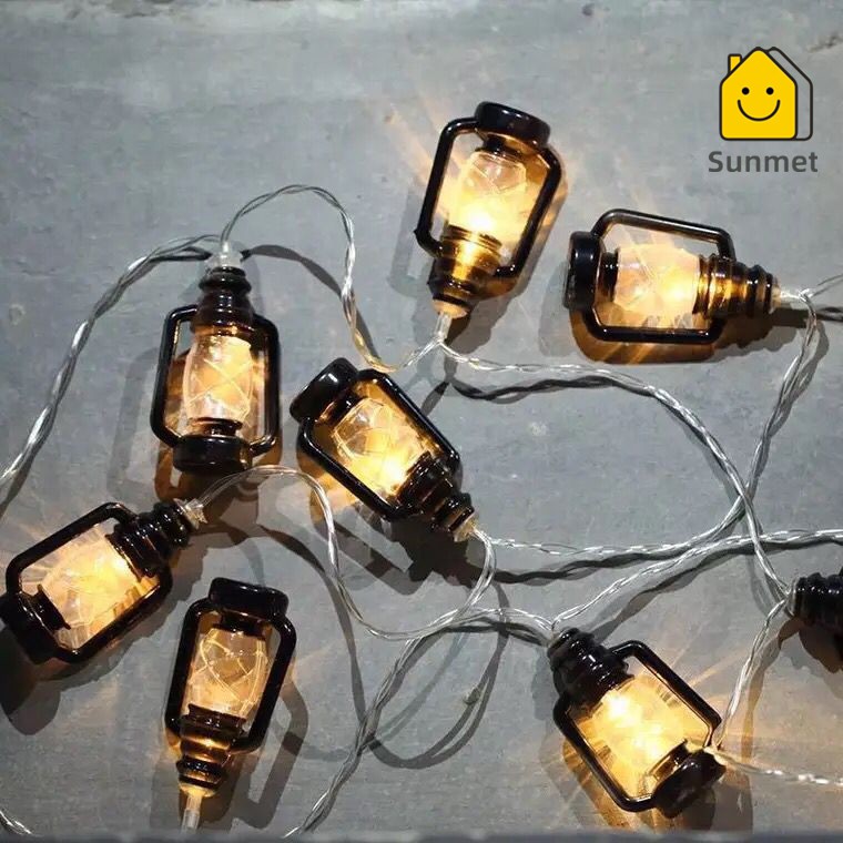 Dây Đèn Led trang trí Hình Đèn Dầu 20 bóng 3M Dễ Thương Thích Hợp decor