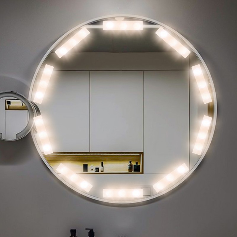 [MT] LED Make Up Mirror Light Bulbs USB Hollywood Vanity Makeup Mirror Lights Bathroom Dressing Table Lighting Dimmable LED Wall Lamp