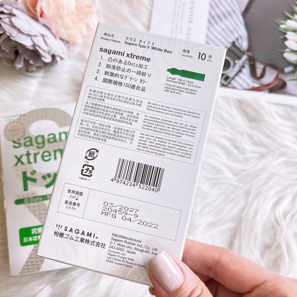 Bao Cao Su Sagami Extreme White Gân Gai , Có Gai thêm Gân, lại siêu mỏng, dùng cực thích