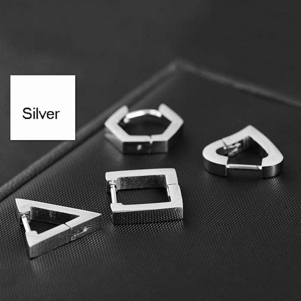 FORBETTER Bông Tai Titan Không Gỉ Hình Đa Giác Thời Trang Cho Nam Nữ