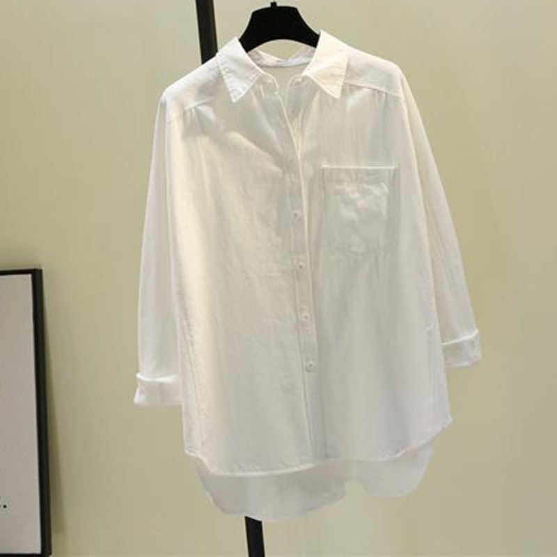 Áo Sơ Mi Trơn Màu Sắc Trẻ Trung Thanh Lịch Có Size Lớn S-3xl 164052 Áo Sơ Mi Trơn Tay Dài Thiết Kế Đơn Giản Hợp Thời Trang Dễ Phối Đồ