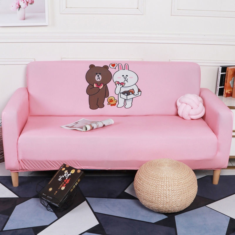Vỏ Bọc Ghế Sofa Co Giãn Chống Bụi In Họa Tiết Hoạt Hình Thông Dụng Cho 1-4 Người