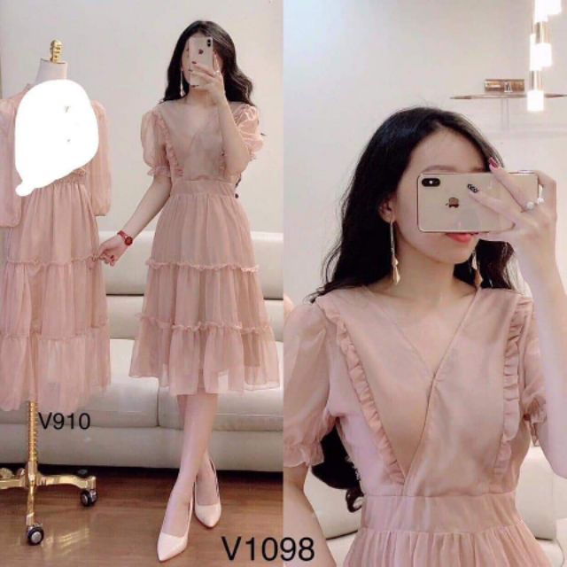 Đầm xòe nhúng bèo