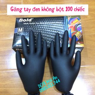 Găng y tế không bột màu đen 100 cái