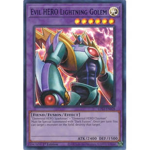 Thẻ bài Yugioh - TCG - Evil HERO Lightning Golem (Blue) / LDS3-EN028_B'