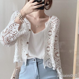 👗Áo Cardigan Dệt Kim Đan Móc Dáng Rộng Đục Lỗ Màu Hồng Trơn Kiểu Pháp Thời Trang Mùa Thu Cho Nữ