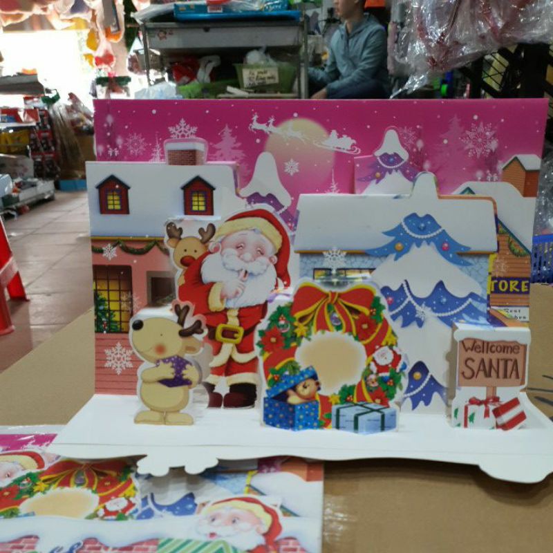 Thiệp 3D cỡ to thiệp mô hình quà tặng giáng sinh noel chúc mừng giáng sinh