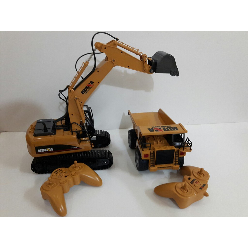 Máy xúc gầu sắt chạy xích Huina1535 bản nâng cấp huina1550 điều khiển độc lập các khớp qua 360 độ