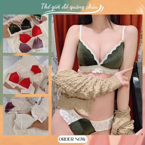 Bộ Áó  Lót Ren Pha Nhung Cao Cấp Bao Chất  Thoải Mái Thân Thiện Với Làn Da (BL1)