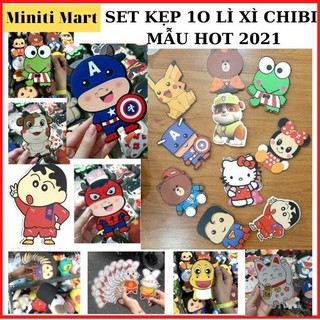 Set 20 Bao Lì Xì 2021 Tân Sửu Hoạt Hình Chibi Đủ Mẫu Bìa Cứng Chuẩn Loại 1, To Dày và Chắc Chắn