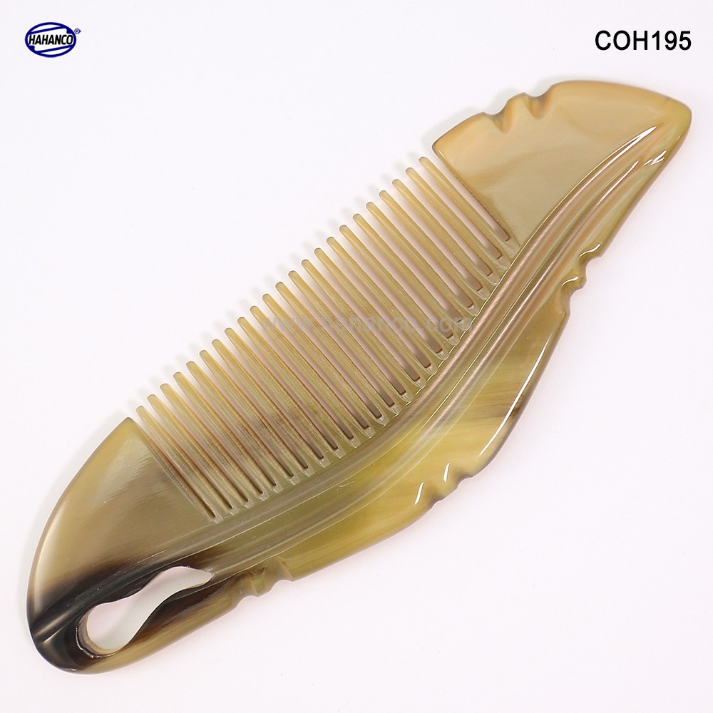 Lược sừng xuất Nhật (Size: M - 16cm) Mẫu lược cổ - COH195- Horn Comb of HAHANCO - Chăm sóc tóc