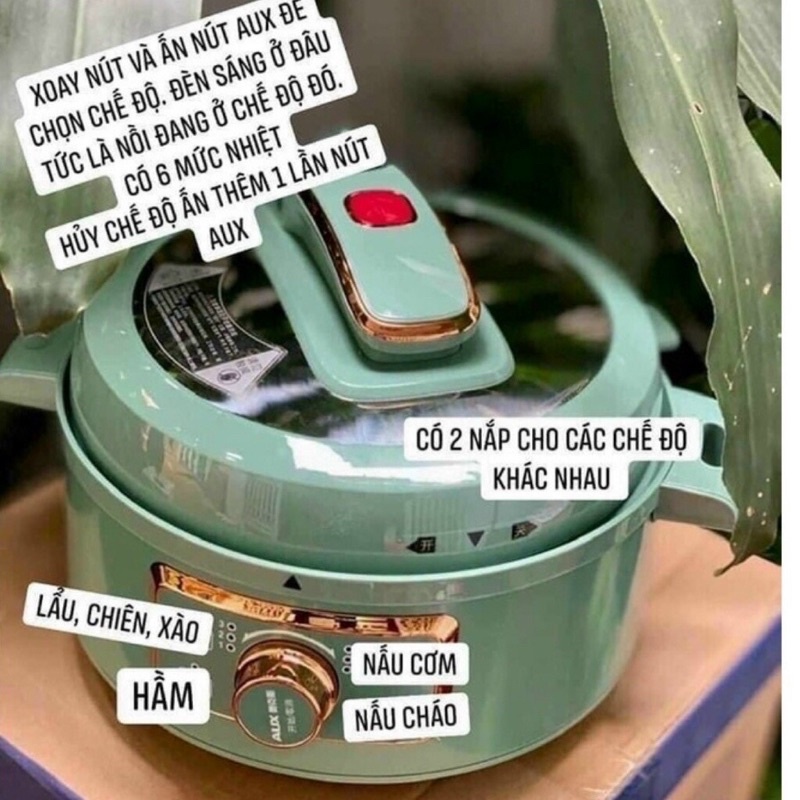 Nồi Áp Suất Điện Đa Năng AUX -Nội Địa Trung Dung Tích 3 lít Nấu Lẩu, Hầm, Soup - Bảo hành 12 tháng