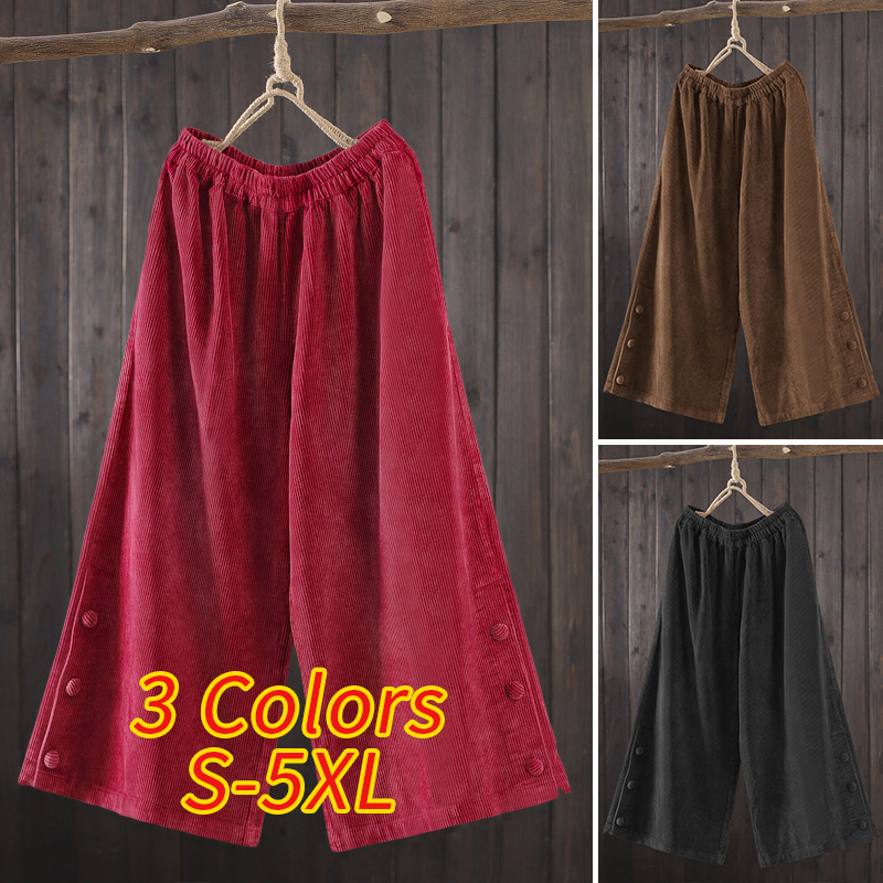 Quần Dài Ống Rộng Xẻ Tà Thời Trang Cho Nữ