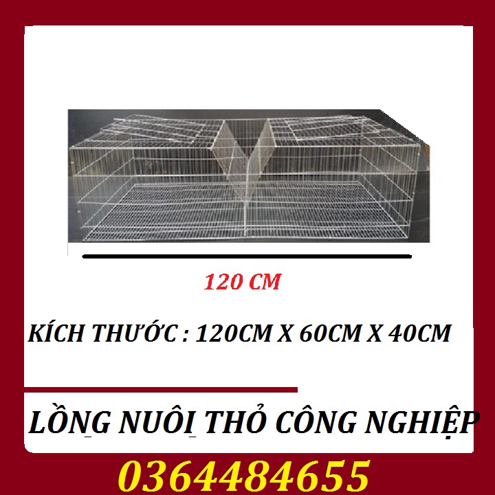 Combo 2 lồng thỏ sinh sản - Lồng thỏ công nghiệp 2 ô có máng cỏ