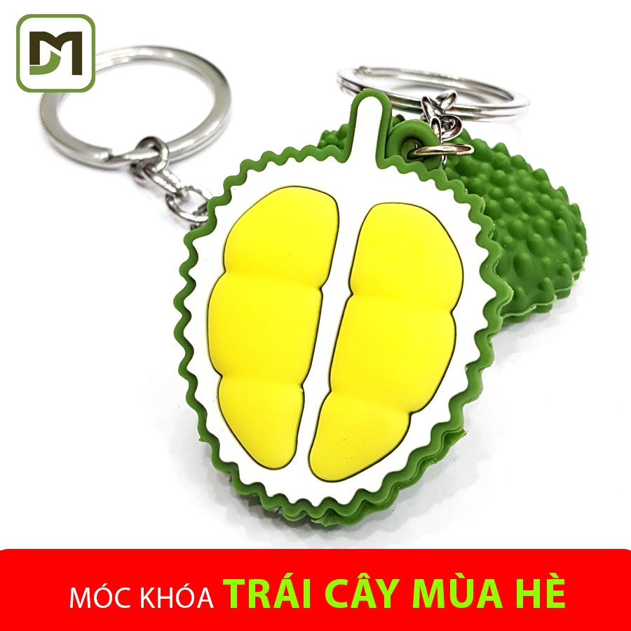 BST Móc khóa trái cây màu hè sầu riêng, bơ, cà rốt, dâu đỏ, xương rồng dễ thương nhựa cao cấp