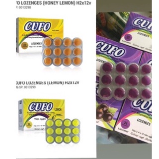 Cufo - kẹo ngậm ho  ( hộp 24 viên) vị chanh - lý chua tím- chanh mật ong