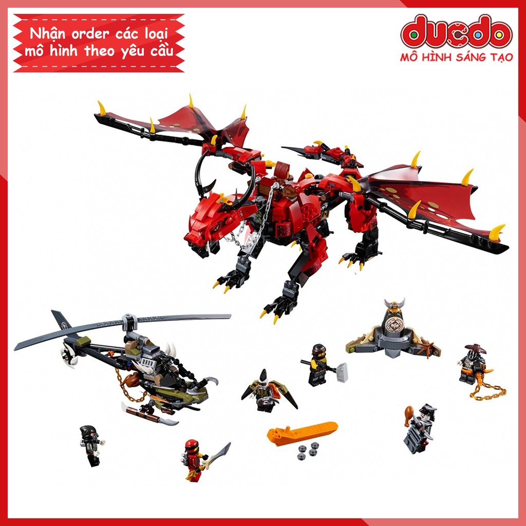 ZIMO 44003 Lắp ghép Ninjago Rồng đỏ Firstbourne - Đồ chơi Xếp hình Mô hình Ninja 70653 LEPIN 06081