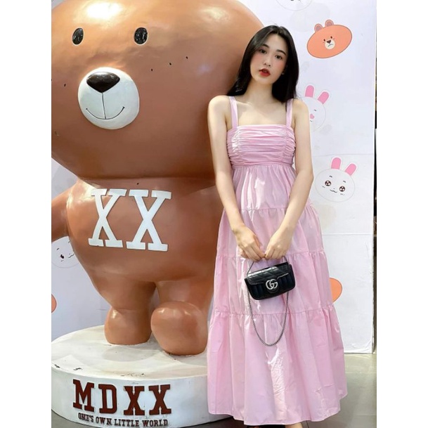 ĐẦM DÀI 2 DÂY XẾP NHÚN NGỰC ZR XUẤT XỊN
