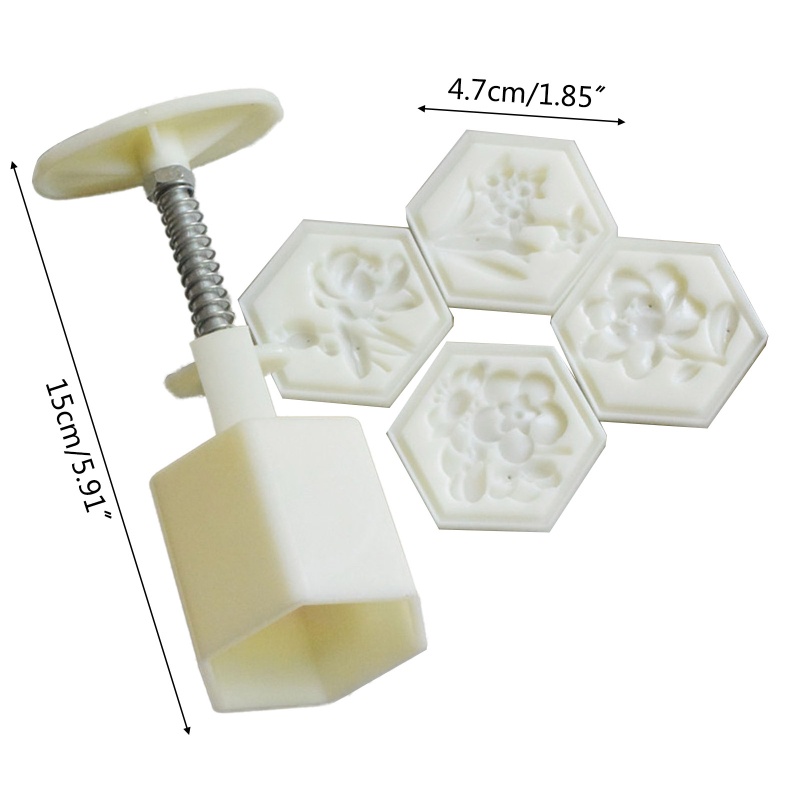 Bộ 50 Khuôn Nhựa Làm Bánh Trung Thu Hình Hoa Dễ Thương