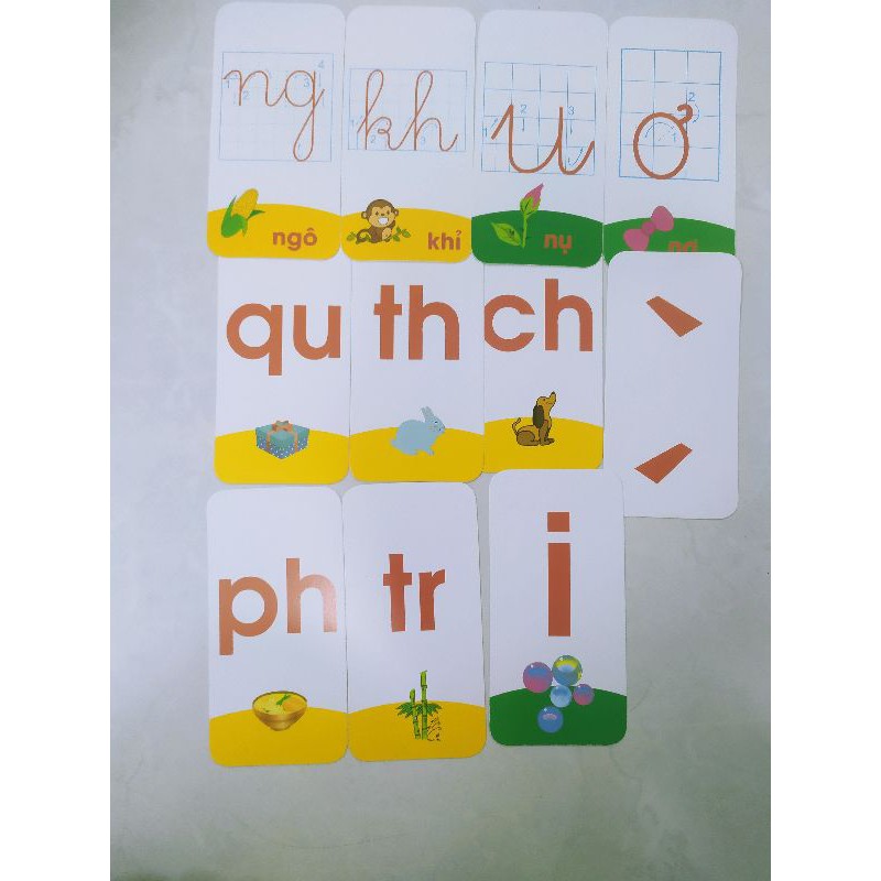 Flashcard - Bộ Thẻ Học Chữ Cái Và Chữ Ghép  42 Thẻ