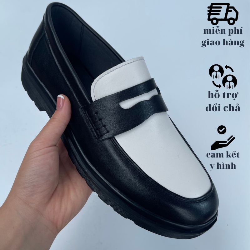 Giày lười nam cao cấp - Giày Penny loafer da bò nguyên tấm - Giúp tăng chiều cao 4cm cho nam - Bảo hành nổ da 12 tháng