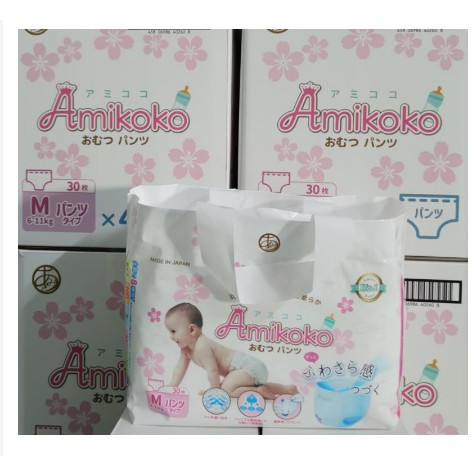 Tã Amikoko nội địa Nhật Bản cao cấp dán/quần size NB62/S50/M42/L36/XL28/M30/L28/XL24