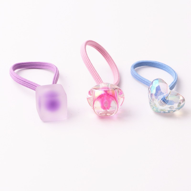 Bộ 3 dây buộc tóc màu đơn giản co giãn dành cho bé gái