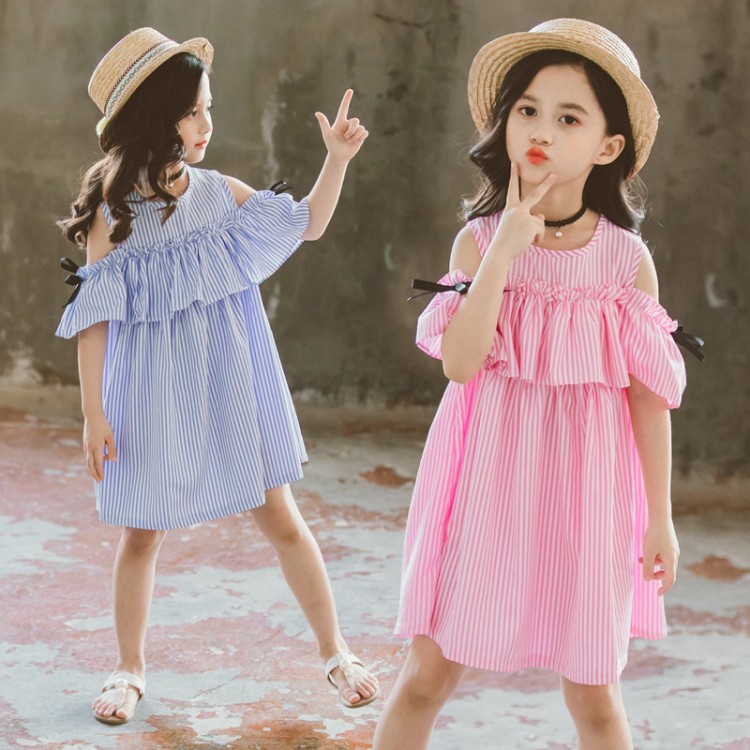 Trẻ em Hàn Quốc, váy tiểu học cotton dễ thương