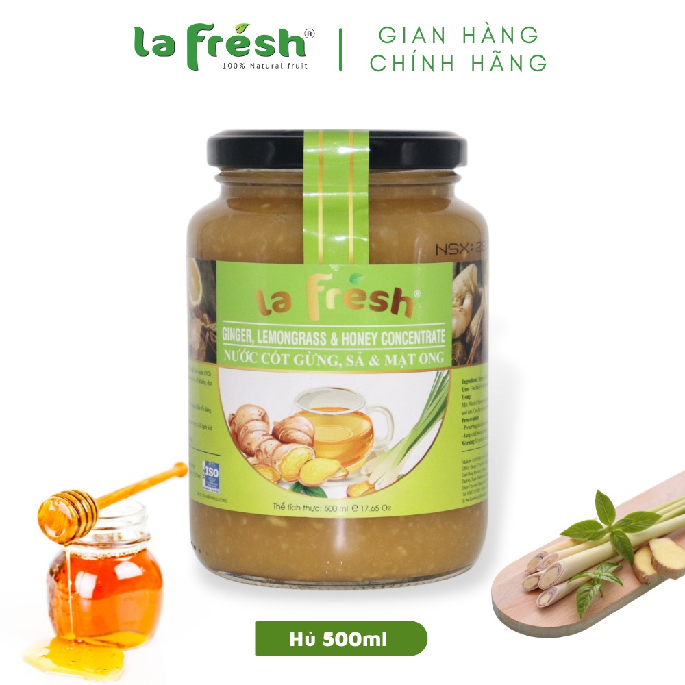 Nước Cốt Gừng Sả Mật Ong LaFresh Đà Lạt - Chai 500ml