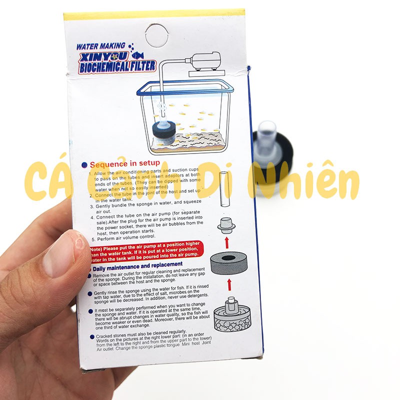 Lọc vi sinh Mini 2 tầng Xy-168 lọc sủi xy168 cho hồ cá cảnh