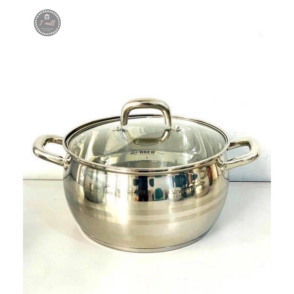 Bộ nồi inox 3 đáy ARBER MODEL TYGER 16,18,20,24cm, 1-6L, Bộ nồi chảo chống dính đáy từ 5 chiếc dùng cho bếp từ, bếp điện