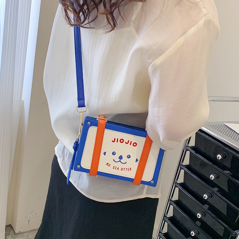 Túi Đeo Vai Dáng Vuông In Họa Tiết Hoạt Hình Kiểu retro Thời Trang Cho Nữ