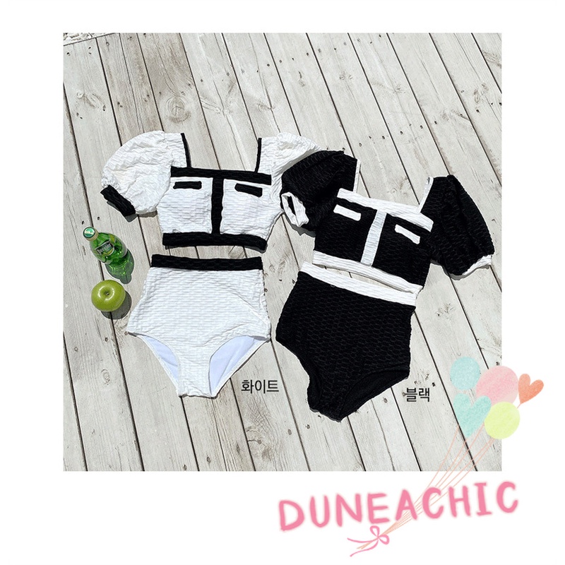 DUNEA Đồ Bơi Một Mảnh Màu Tương Phản Phong Cách Retro Cho Nữ