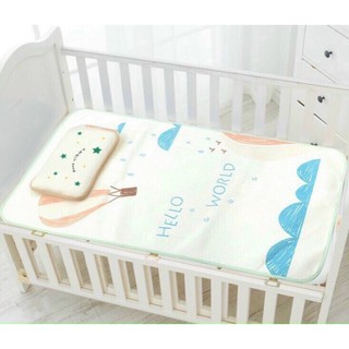 Chiếu lụa điều hoà Muslin Tree kèm gối thảo dược cho bé