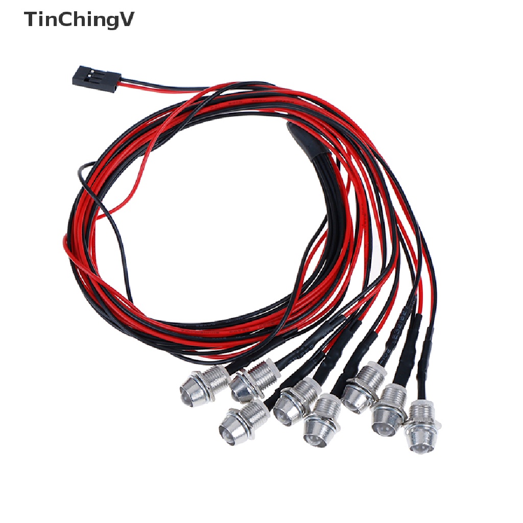 Bộ 8 Đèn LED 5mm Ánh Sáng Trắng Đỏ Cho Xe Hơi Điều Khiển Từ Xa
