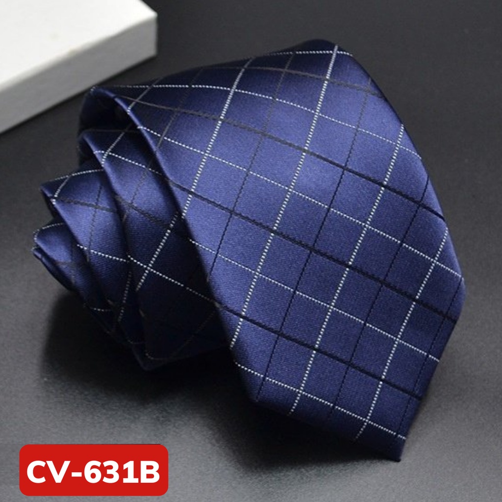 Cà vạt Nam kẻ caro bản nhỏ 6cm cao cấp phong cách Hàn Quốc dành cho giới trẻ, công sở, cravat chú rể