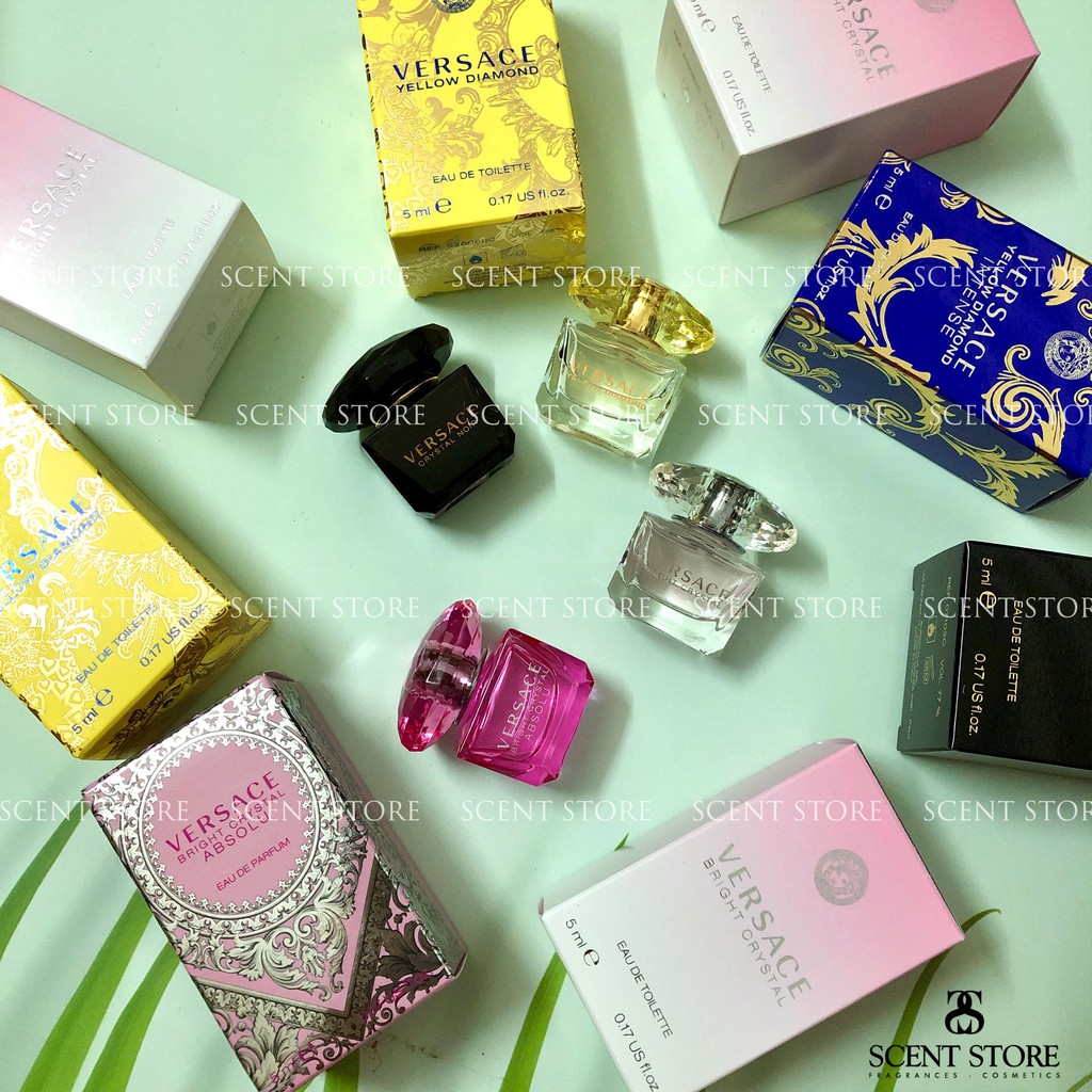 Scentstorevn - Mini chính hãng nước hoa Versace Bright Crystal, Crystal Absolu, Yellow Diamond, Crystal Noir [5ml]