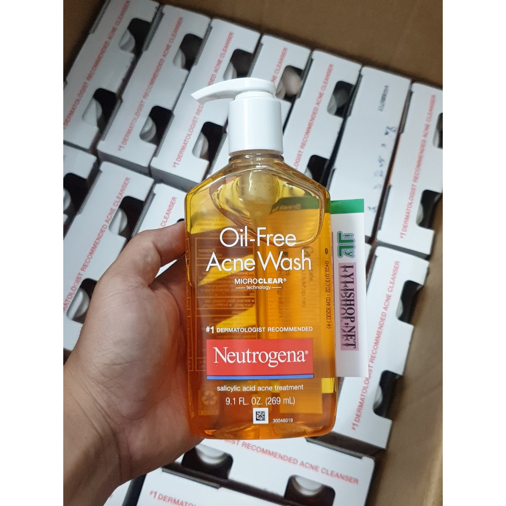 date 7/24 - Sữa Rửa Mặt  Neutrogena Oil Free Acne Wash chai 269 ml từ Mỹ