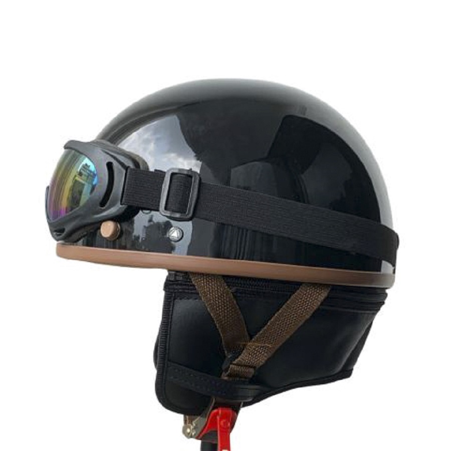 Combo Kính UV400 Mũ Bảo Hiểm Nữa Đầu Cho Xe Moto Napoli Haley N04 - Bảo Hành 12 Tháng