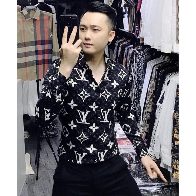Áo sơ mi Nam 🌵ĐỦ SIZE M - XL🌵 Áo sơ mi dài tay Louis Vuitton,chuẩn form,trẻ trung, lịch lãm