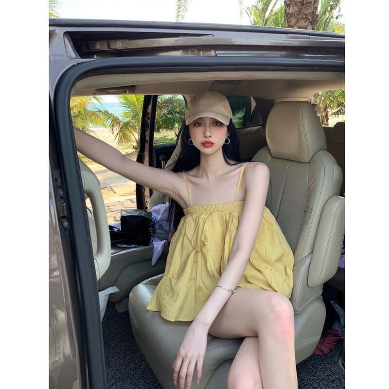 COZOK Áo Tank Top Hai Dây Dáng Rộng Phong Cách Hàn Quốc Gợi Cảm