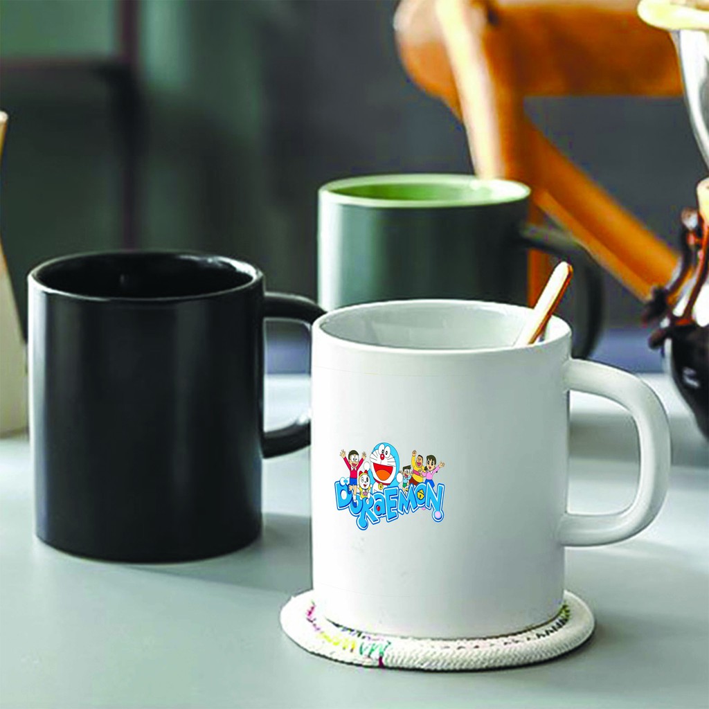 Ly cốc sứ in hình Doraemon Mèo máy đến từ tương lai anime chibi dễ thương tiện lợi