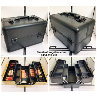 Thùng Cốp Đựng Mỹ Phẩm Viền Nhôm - Màu Đen