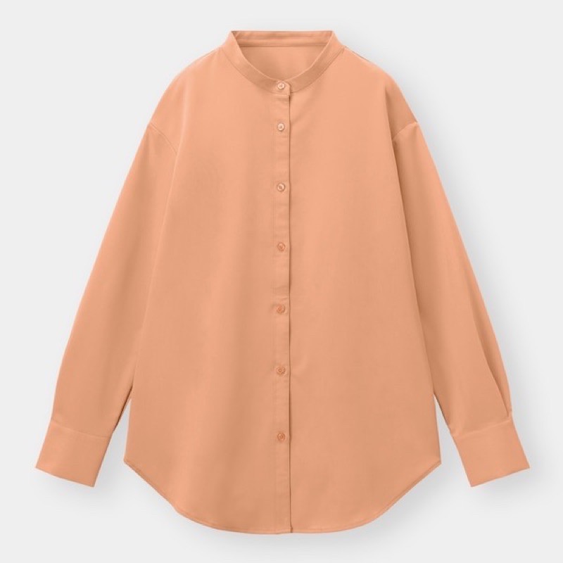 Áo sơ mi nữ cổ tàu dài tay dòng oversize xinh xắn, thanh lịch của Gu - Nhật