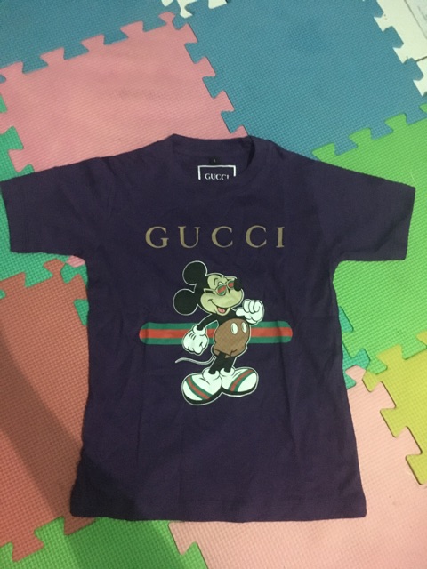 Áo Thun Gucci In Hình Chuột Mickey / Voi Dumbo Đáng Yêu