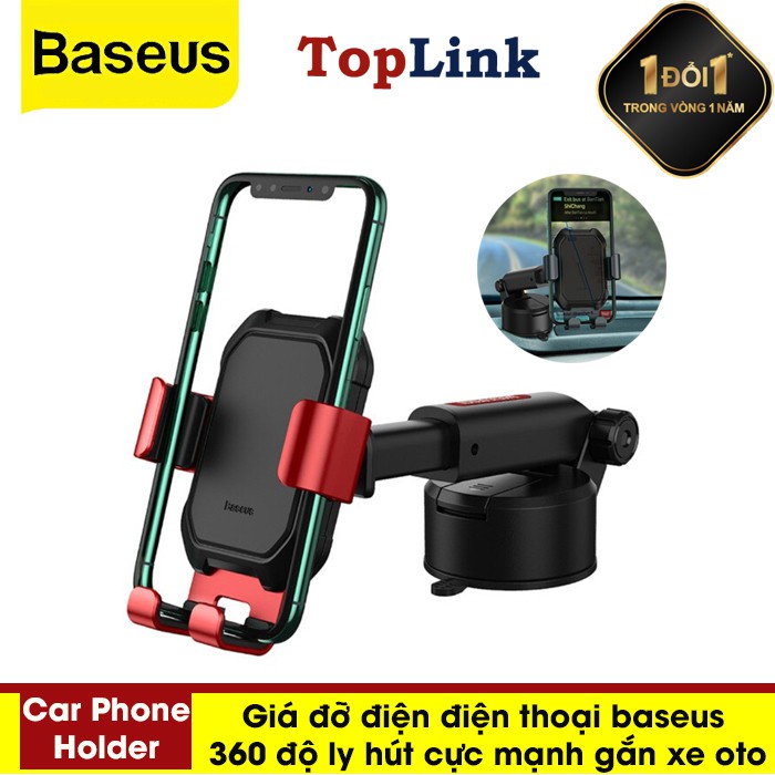 Giá Đỡ Điện Điện Thoại Baseus 360 Độ Ly Hút Cực Mạnh Gắn Xe Oto (Baseus Tank Gravity Car Mount Holder With Suction Base)