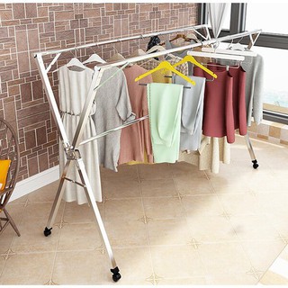 Giàn Phơi Quần Áo Thông Minh, Gấp gọn kiểu dáng giá phơi đồ có bánh xe tặng 20 móc treo cố định